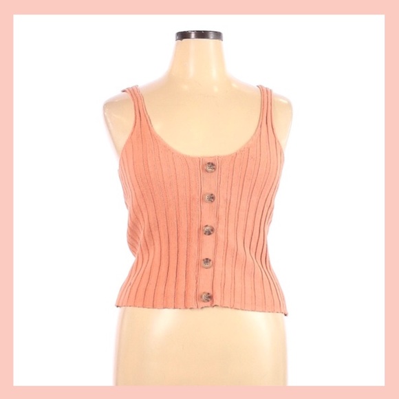 Sky and Sparrow Tops - Rib Knit Tank - Coral
